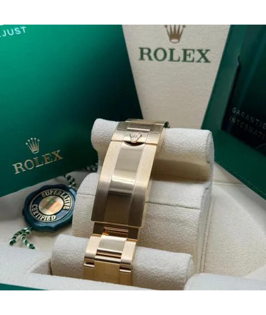 ROLEX Синие часы из желтого золота, фото 4