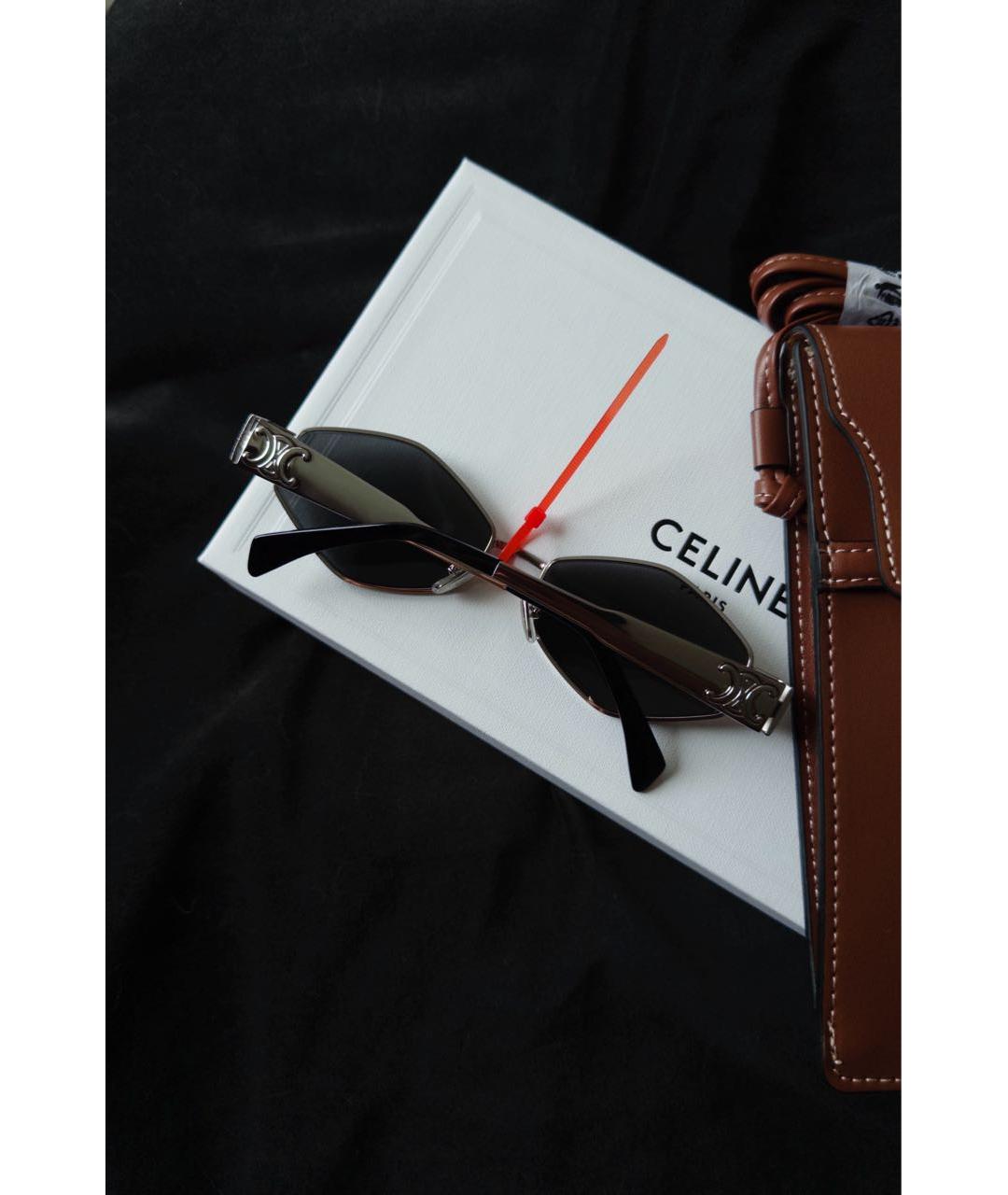 CELINE Серебряные металлические солнцезащитные очки, фото 4