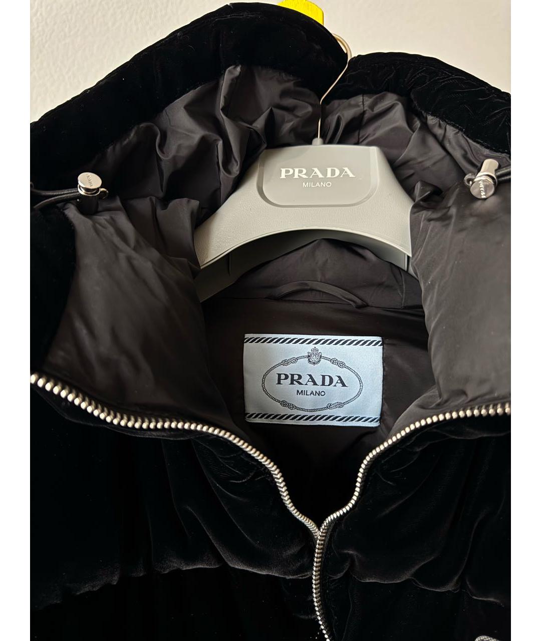 PRADA Черный бархатный пуховик, фото 3
