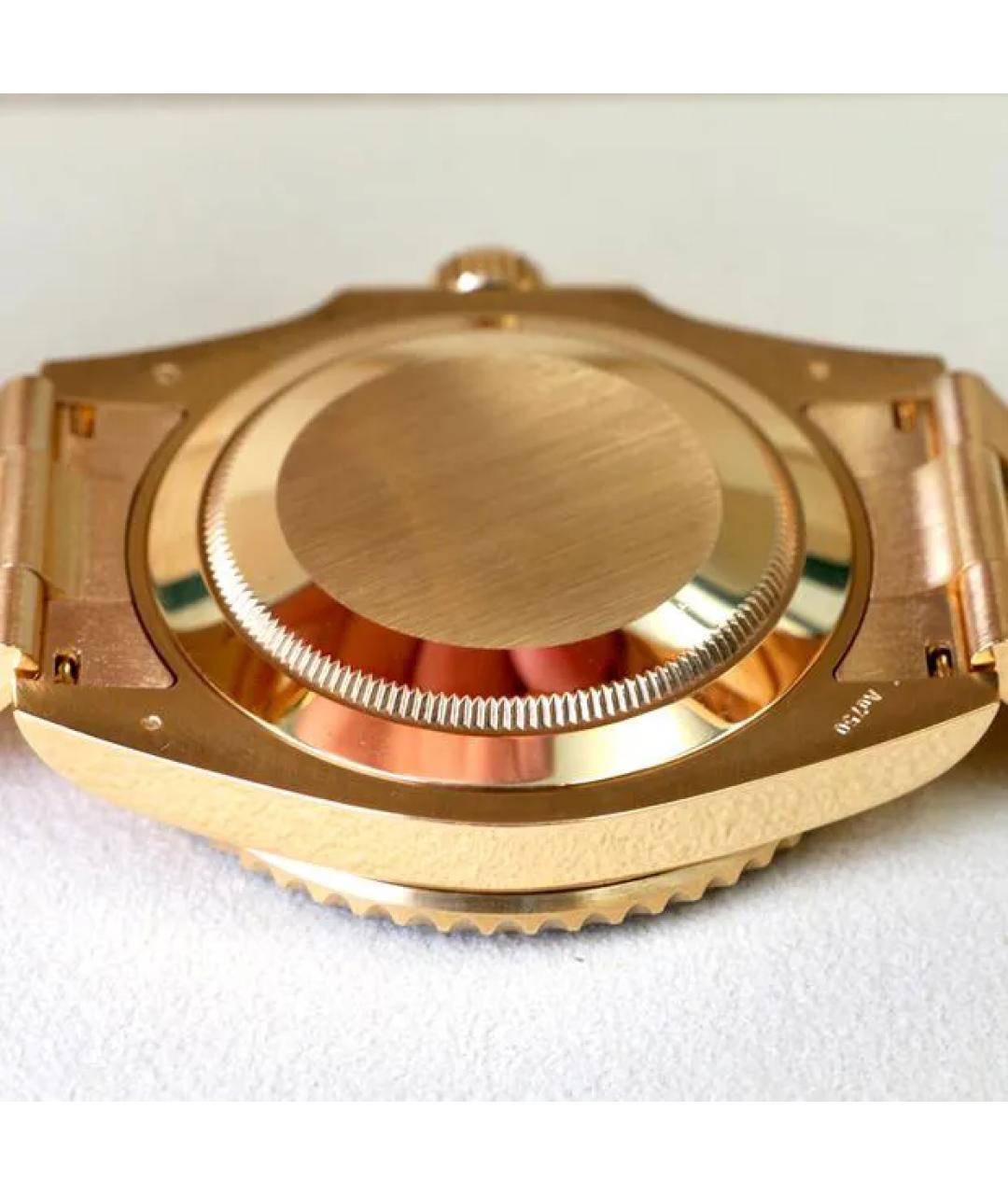 ROLEX Черные часы из желтого золота, фото 9