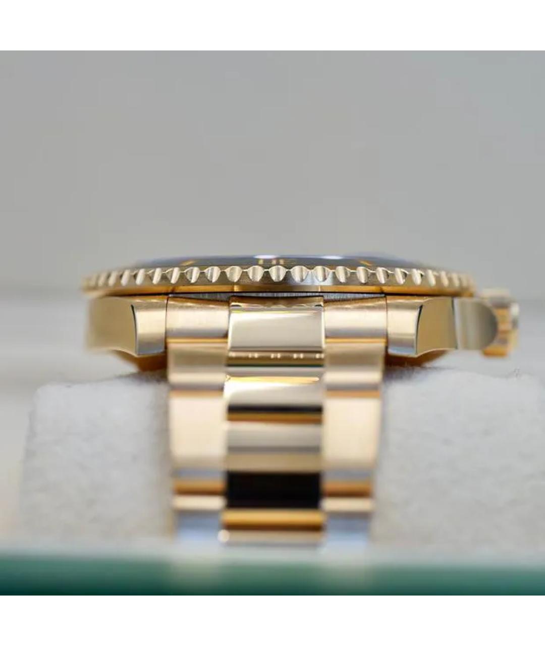 ROLEX Черные часы из желтого золота, фото 7