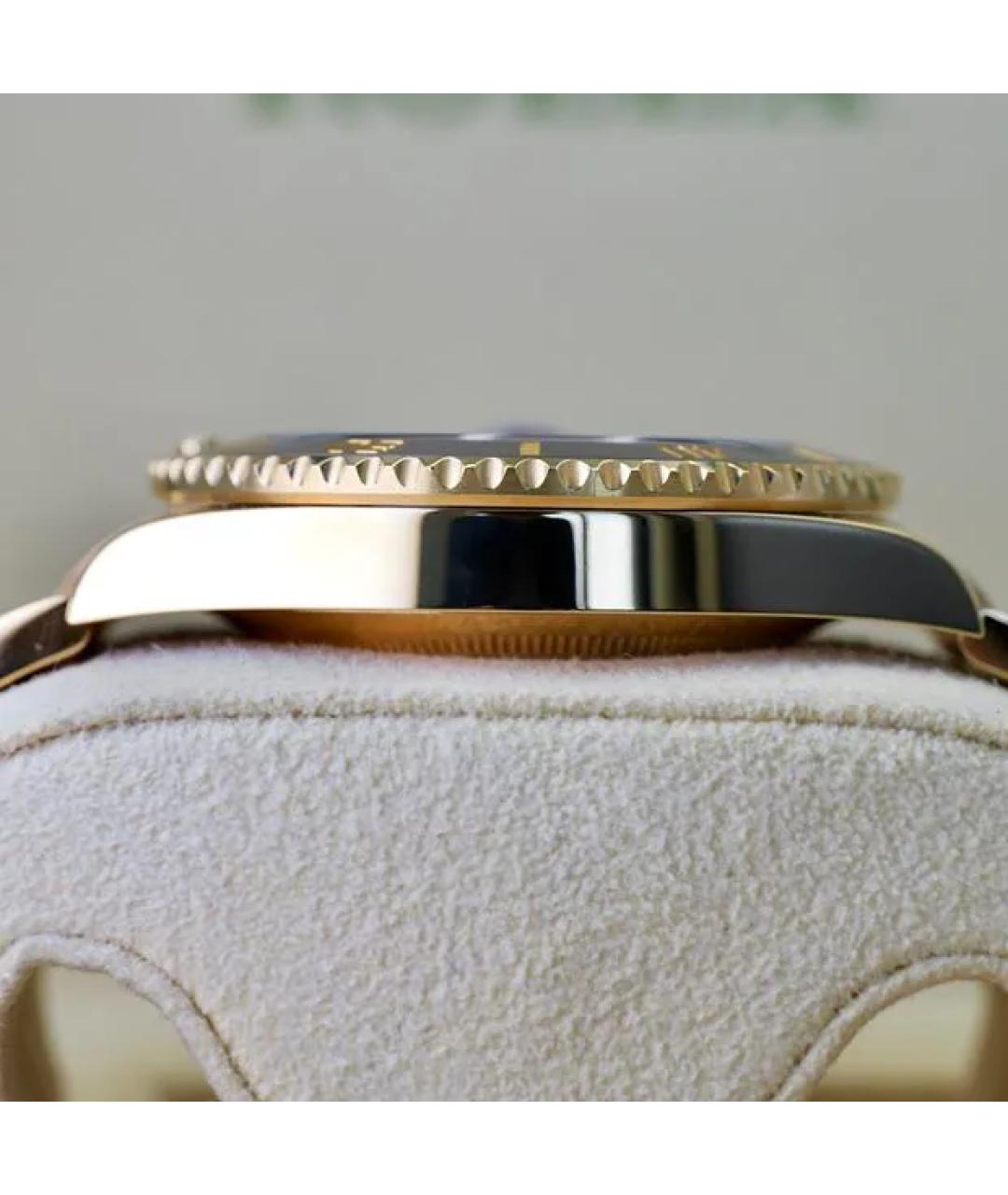 ROLEX Черные часы из желтого золота, фото 5