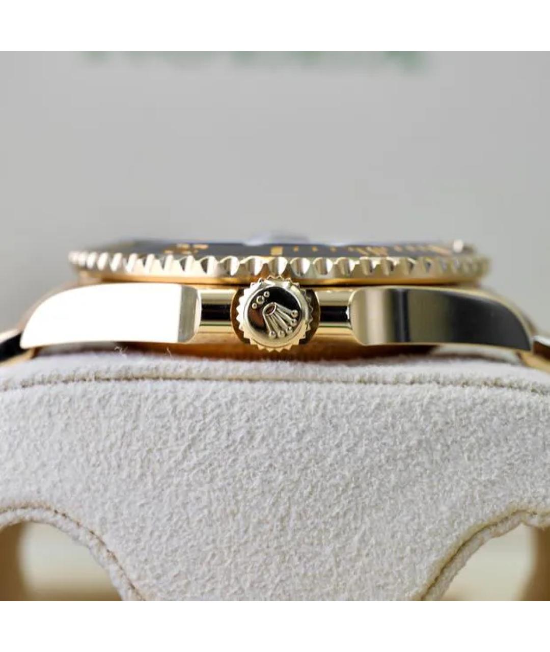 ROLEX Черные часы из желтого золота, фото 4