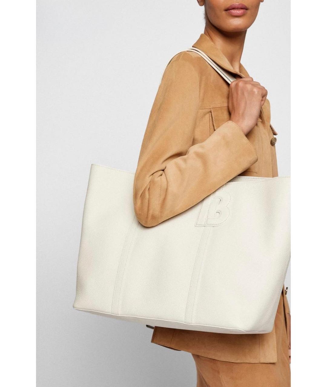 HUGO BOSS Белая кожаная сумка тоут, фото 6