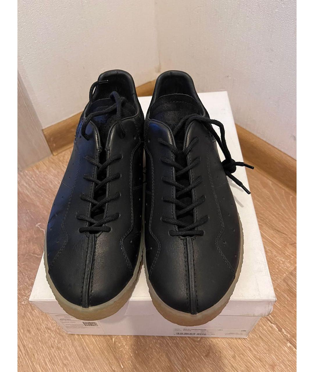 MM6 MAISON MARGIELA Черные кожаные низкие кроссовки / кеды, фото 2