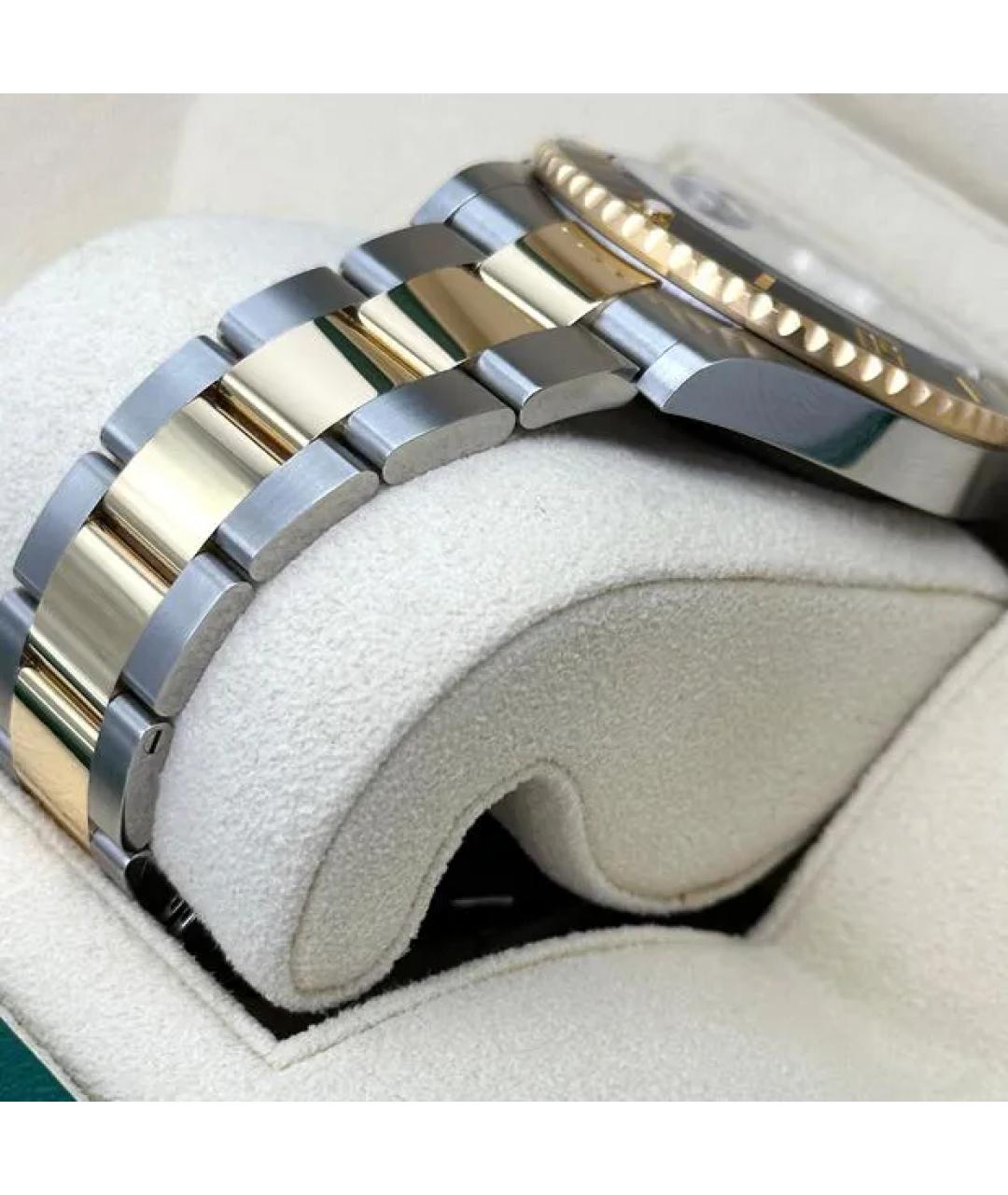 ROLEX Черные часы из желтого золота, фото 5