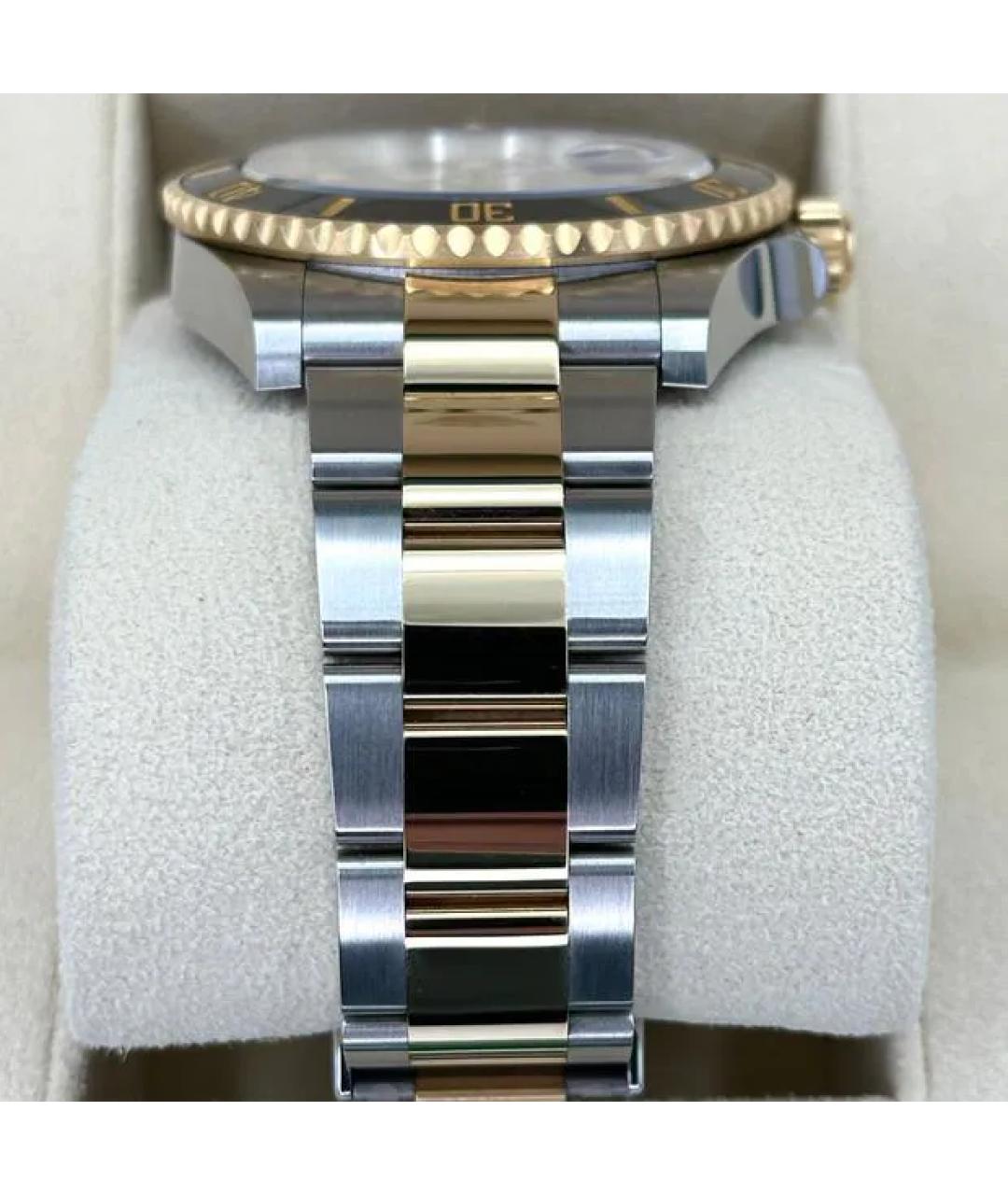 ROLEX Черные часы из желтого золота, фото 2