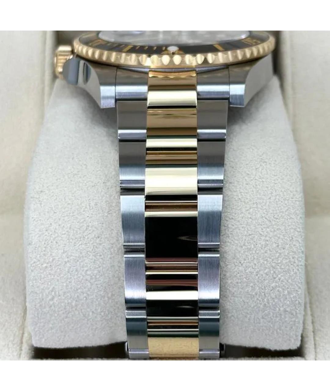 ROLEX Черные часы из желтого золота, фото 3