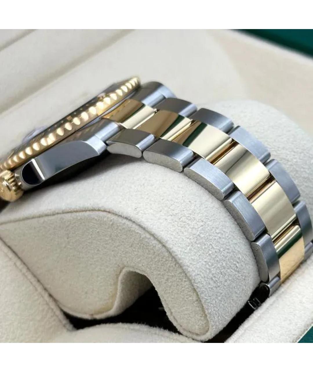 ROLEX Черные часы из желтого золота, фото 6