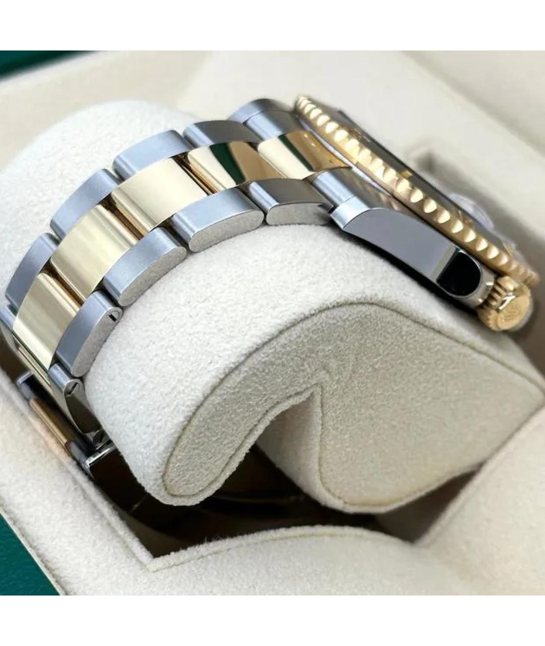 ROLEX Черные часы из желтого золота, фото 4