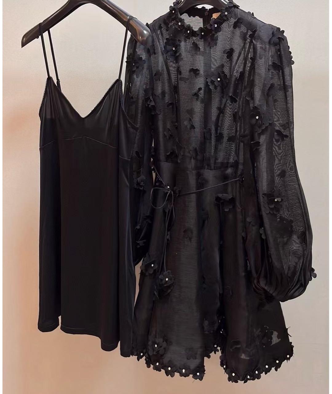 ZIMMERMANN Черное льняное коктейльное платье, фото 4