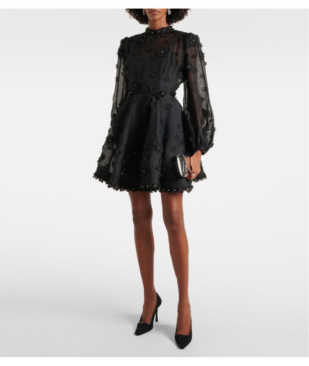 ZIMMERMANN Черное льняное коктейльное платье, фото 8