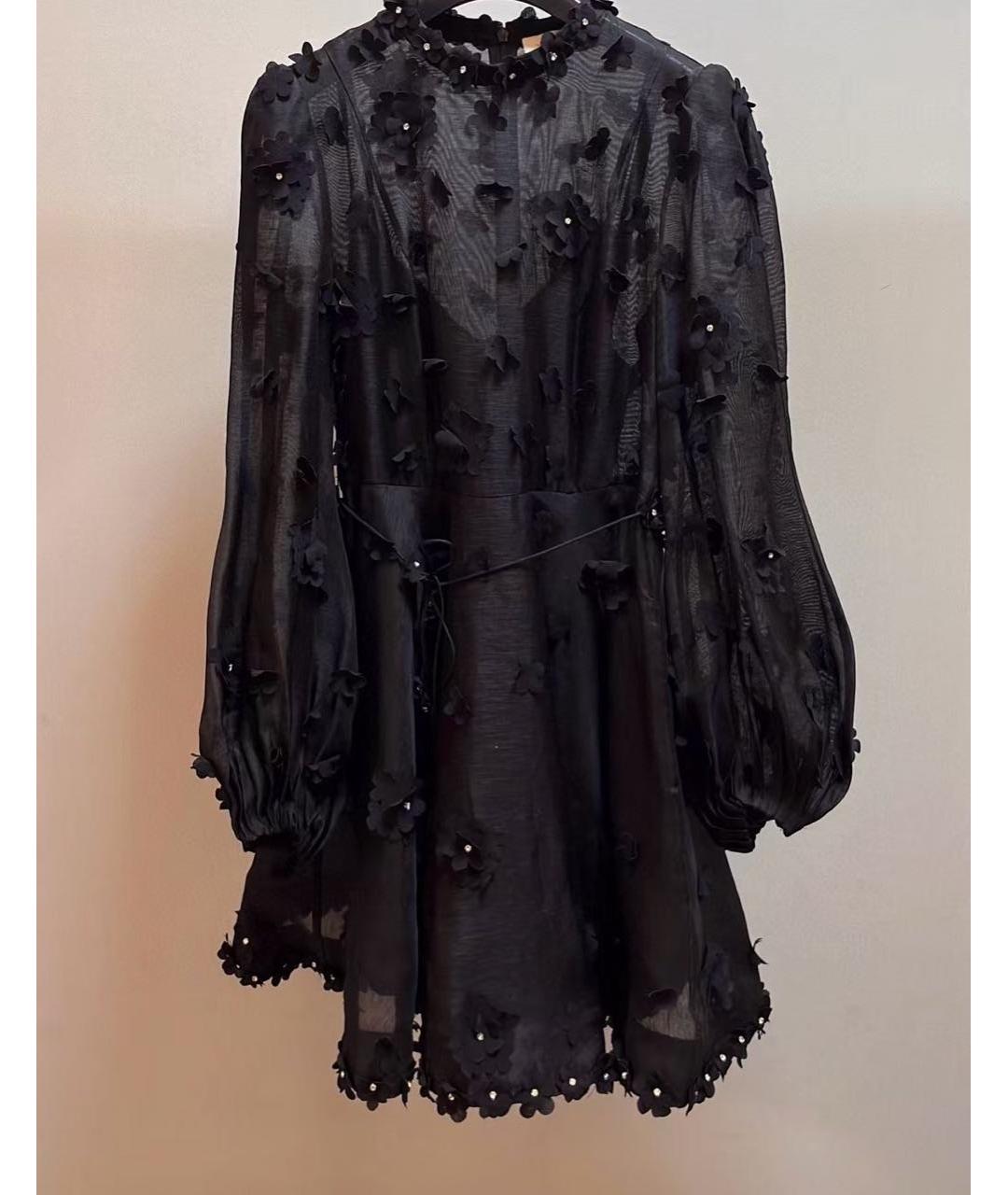 ZIMMERMANN Черное льняное коктейльное платье, фото 2
