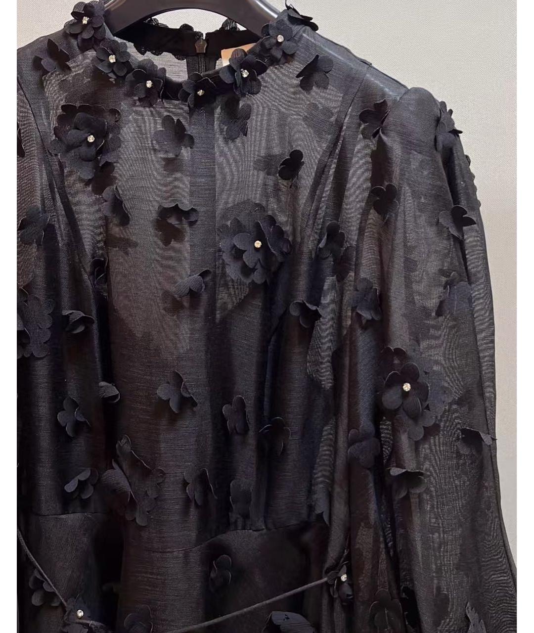 ZIMMERMANN Черное льняное коктейльное платье, фото 5
