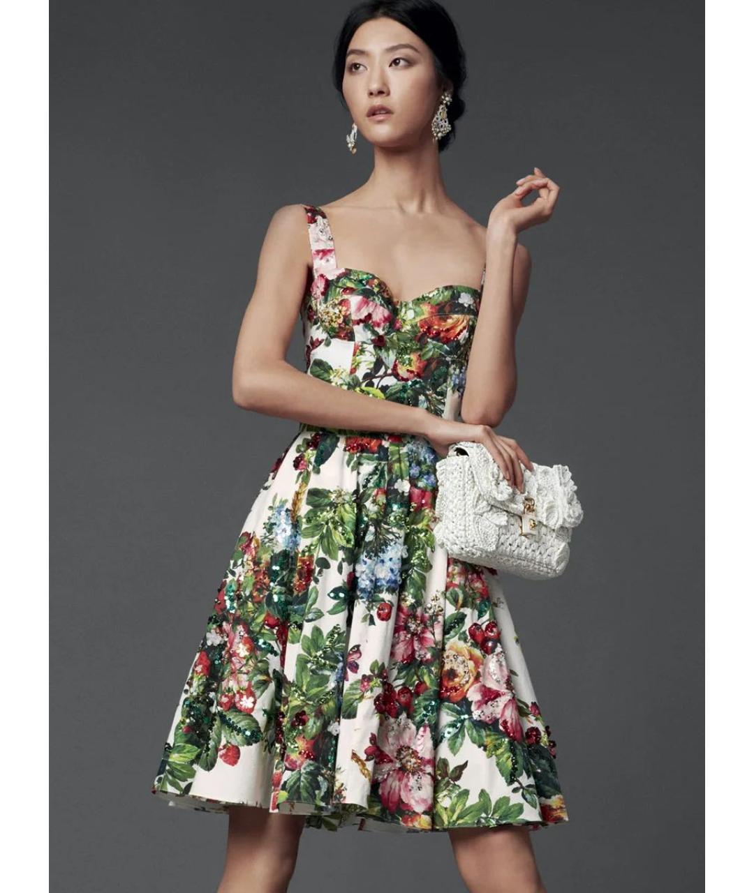 DOLCE&GABBANA Мульти хлопковая юбка миди, фото 4