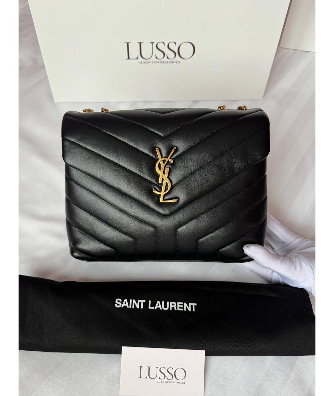 SAINT LAURENT Черная кожаная сумка через плечо, фото 4