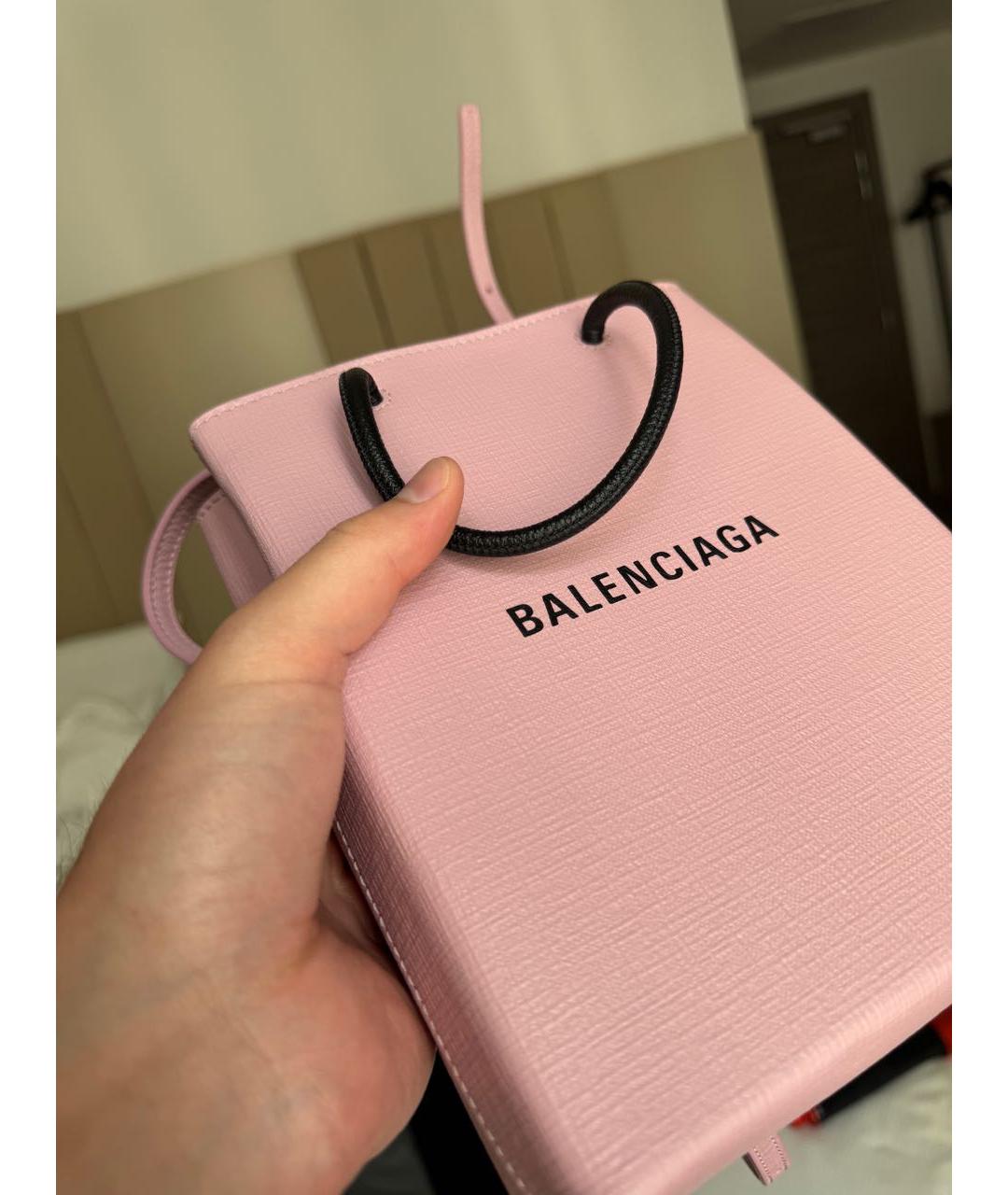 BALENCIAGA Розовая кожаная сумка через плечо, фото 4