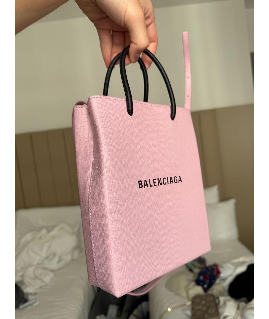 BALENCIAGA Розовая кожаная сумка через плечо, фото 3