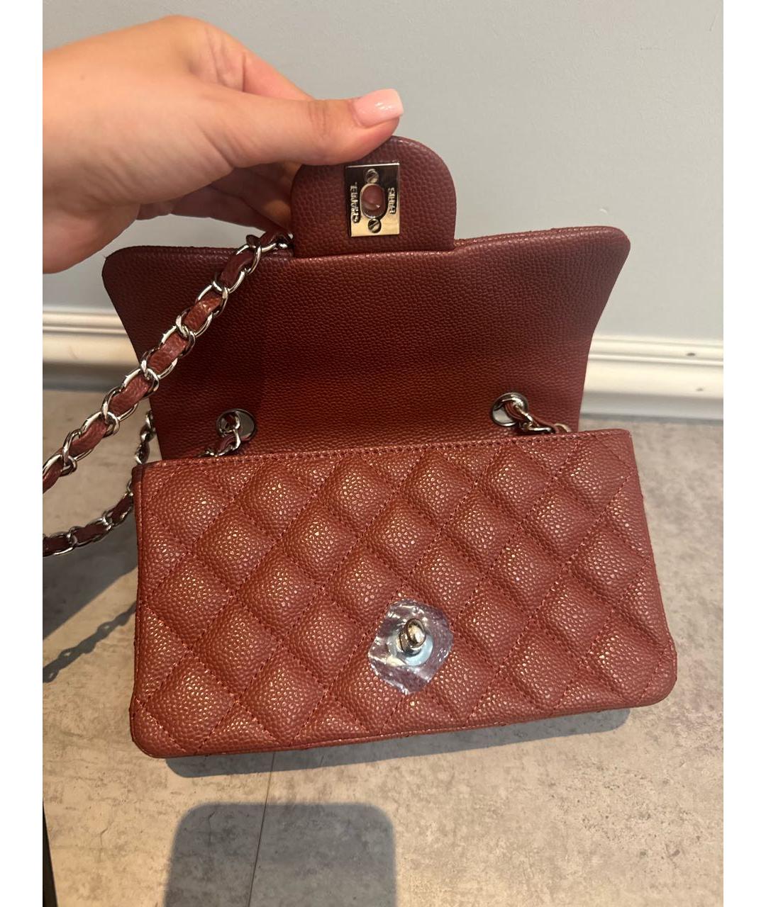 CHANEL Коричневая кожаная сумка через плечо, фото 2