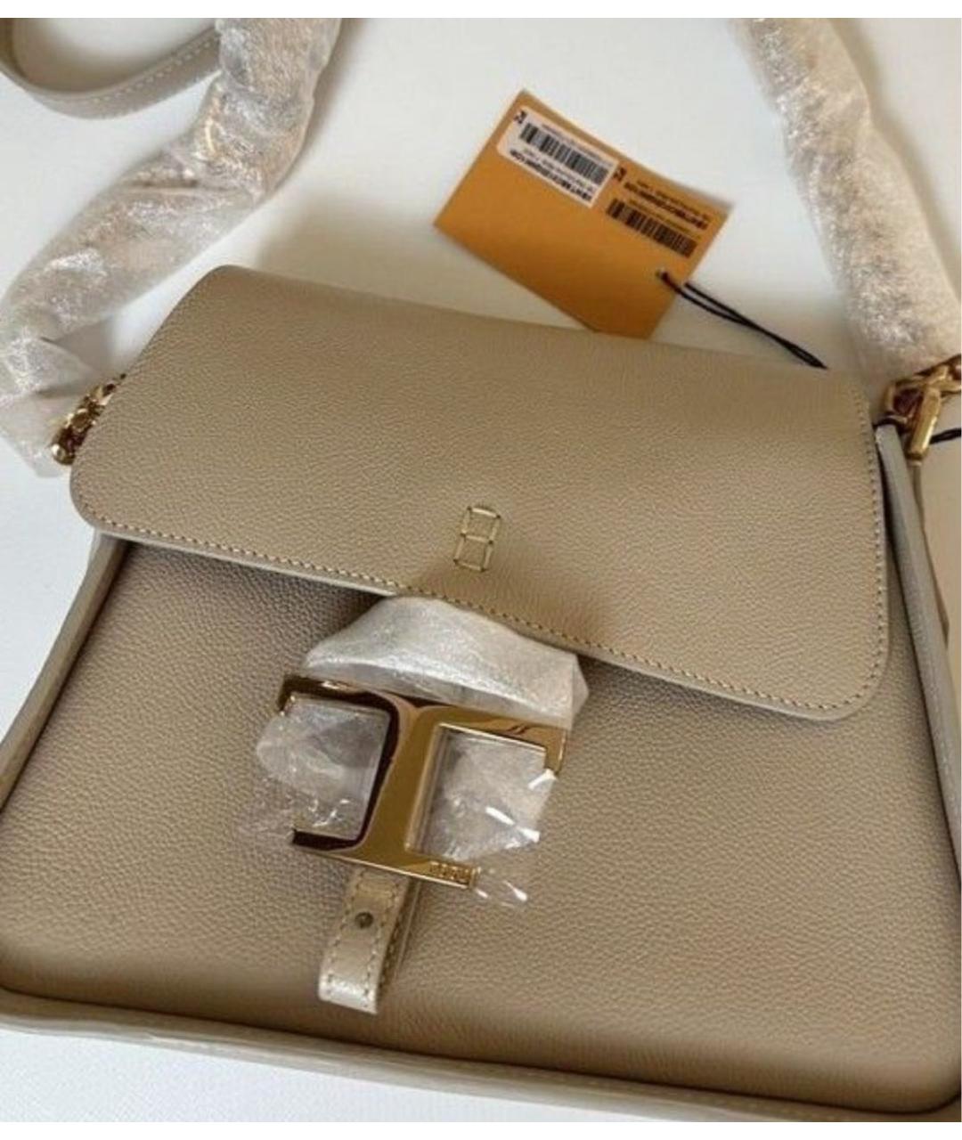 TOD'S Бежевая кожаная сумка через плечо, фото 6