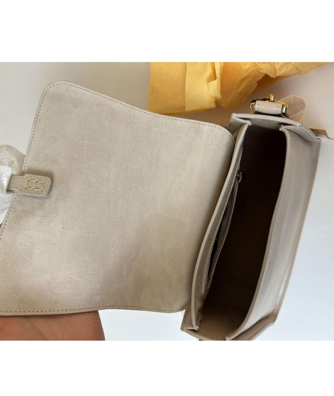 TOD'S Бежевая кожаная сумка через плечо, фото 4