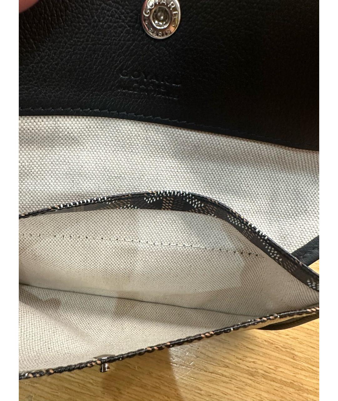 GOYARD Черный кожаный кошелек, фото 2