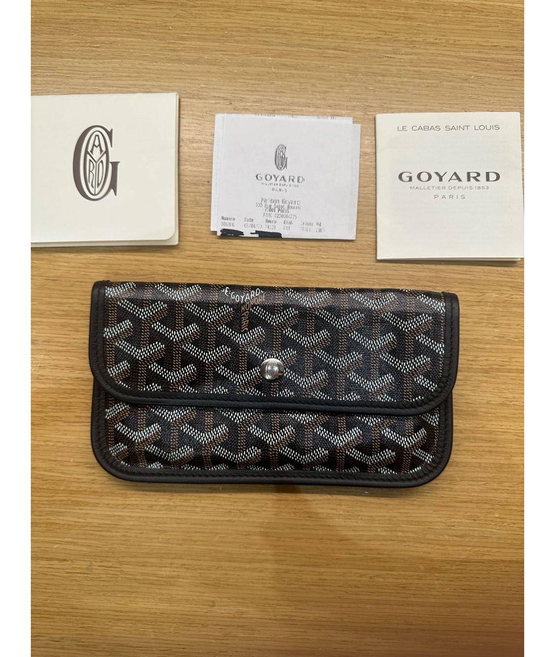 GOYARD Черный кожаный кошелек, фото 4