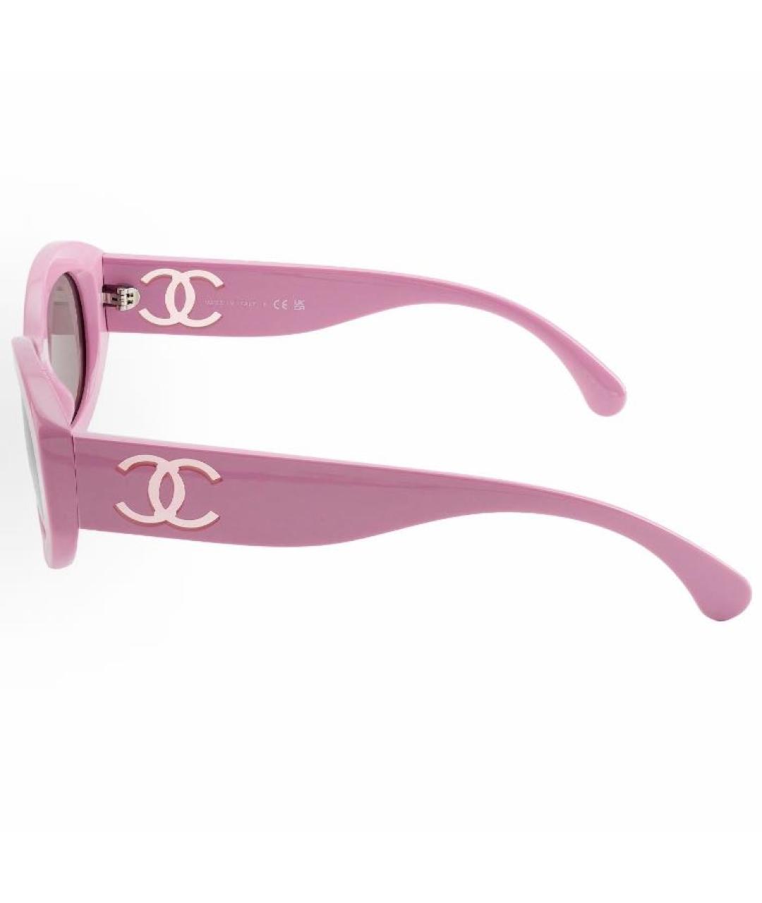 CHANEL Розовые пластиковые солнцезащитные очки, фото 3