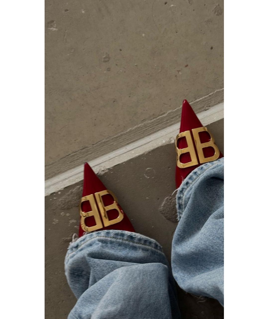 BALENCIAGA Красные балетки из лакированной кожи, фото 4