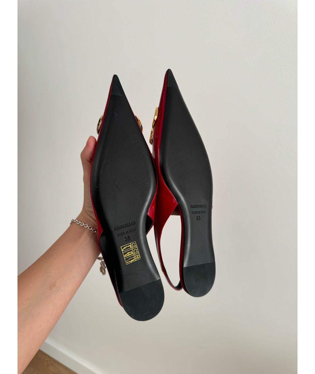 BALENCIAGA Красные балетки из лакированной кожи, фото 5