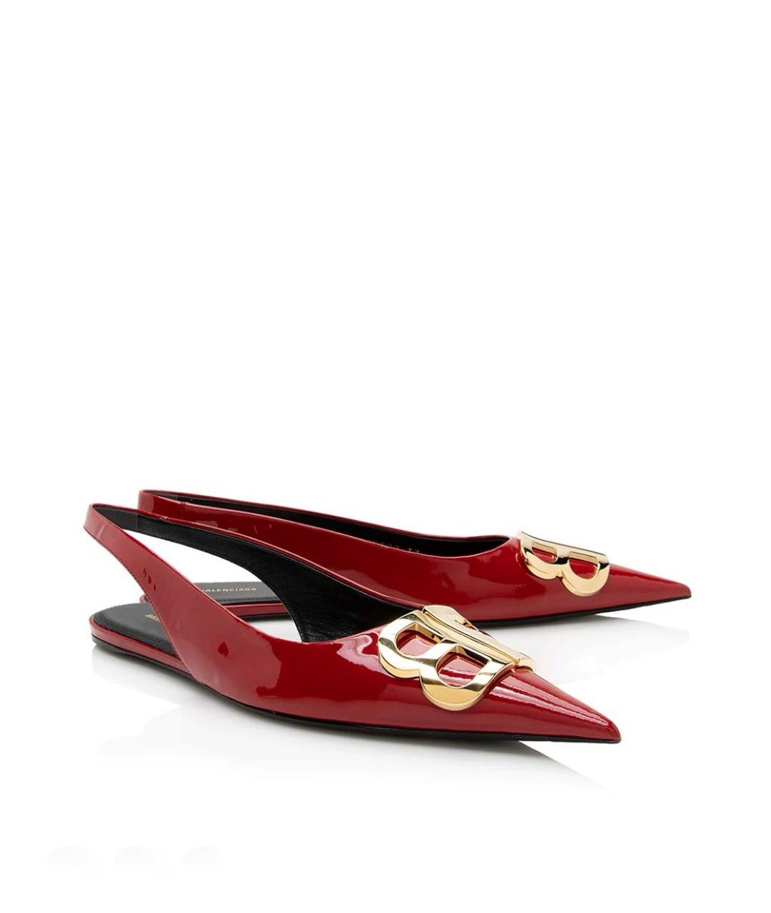 BALENCIAGA Красные балетки из лакированной кожи, фото 7