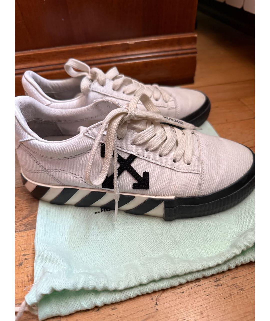 OFF-WHITE Белые текстильные кеды, фото 8