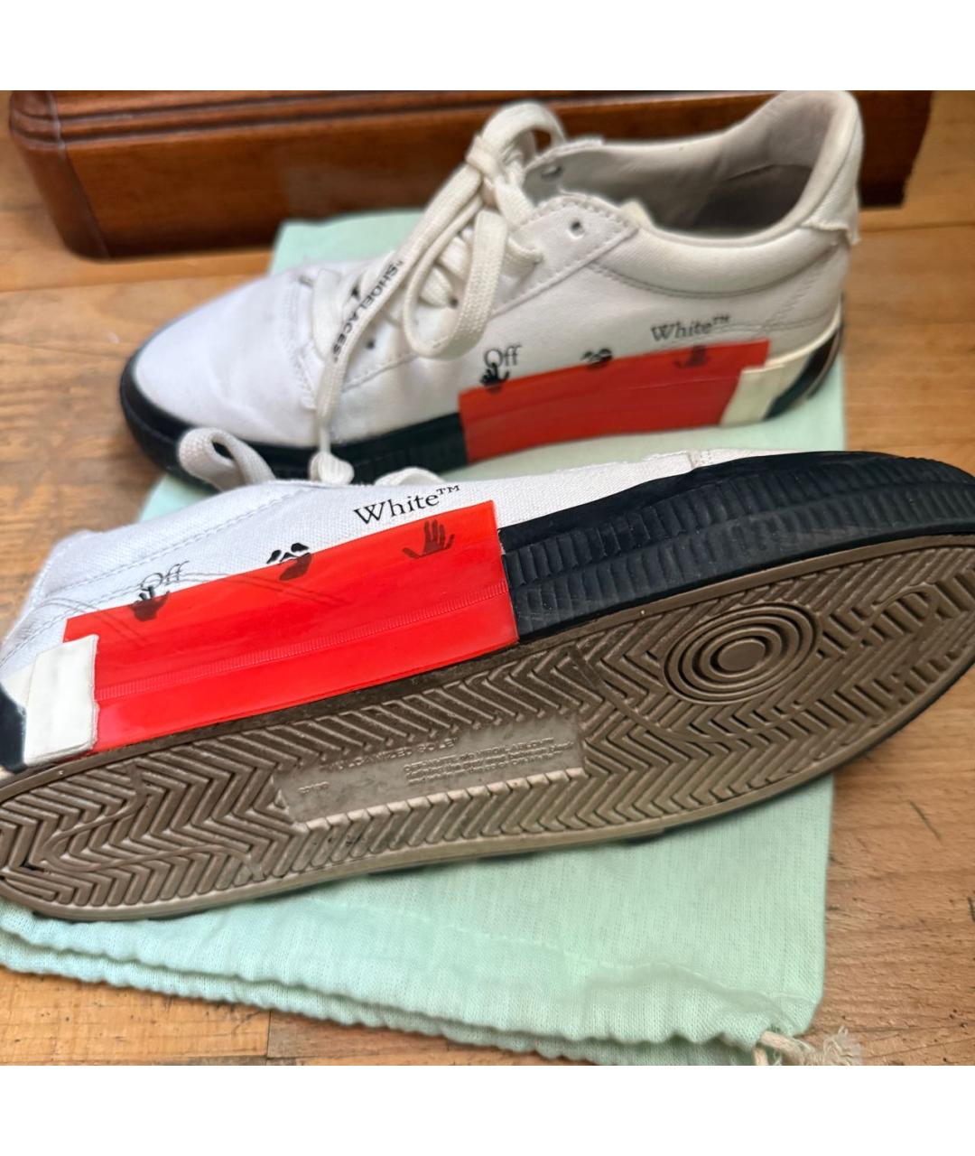 OFF-WHITE Белые текстильные кеды, фото 5