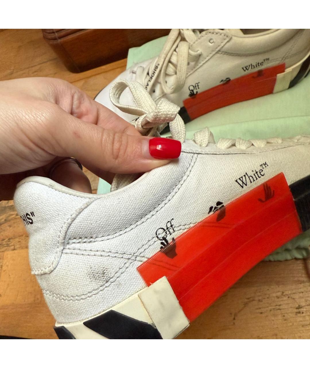 OFF-WHITE Белые текстильные кеды, фото 6