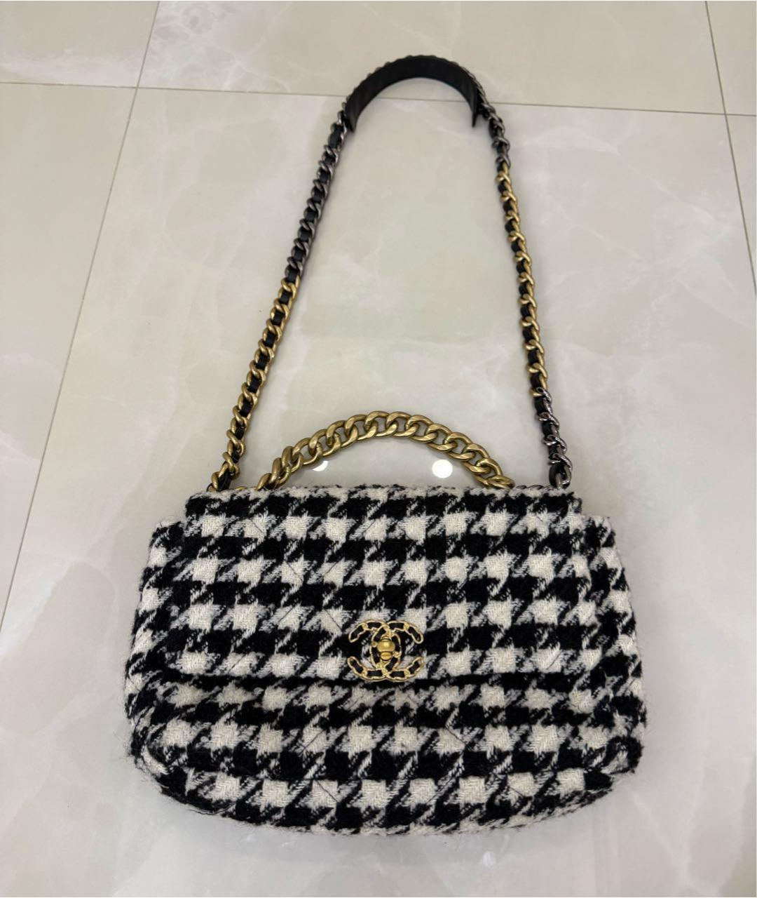 CHANEL Черная твидовая сумка через плечо, фото 9