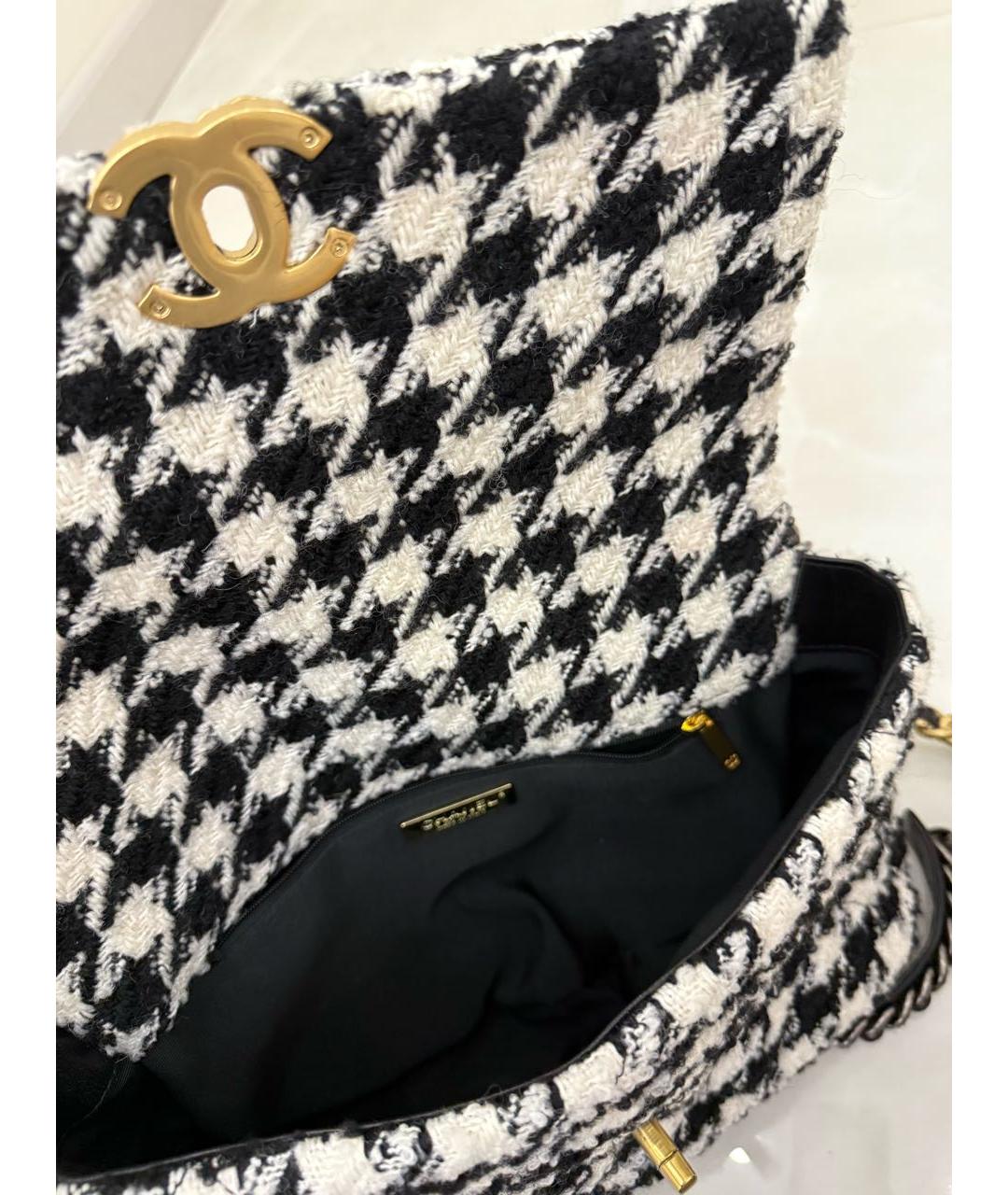 CHANEL Черная твидовая сумка через плечо, фото 4