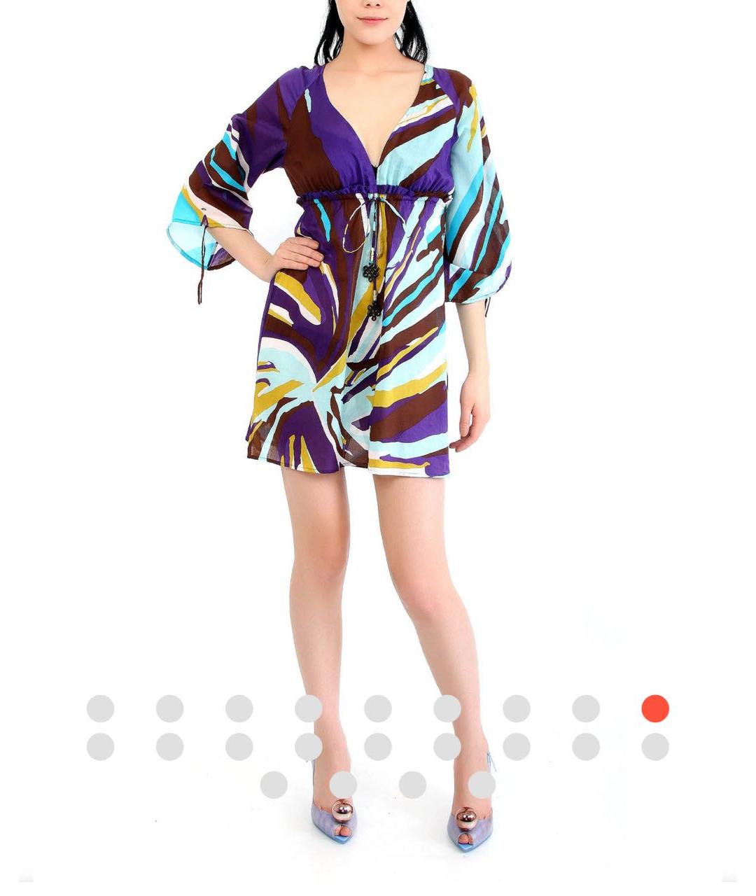DIANE VON FURSTENBERG Мульти хлопковое платье, фото 5