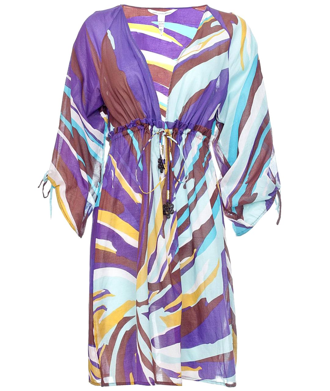 DIANE VON FURSTENBERG Мульти хлопковое платье, фото 1