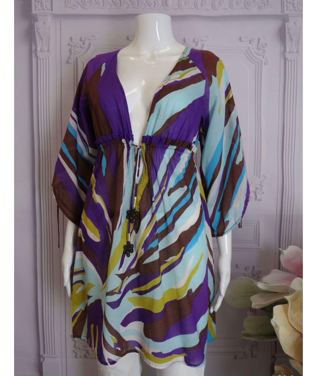 DIANE VON FURSTENBERG Мульти хлопковое платье, фото 6