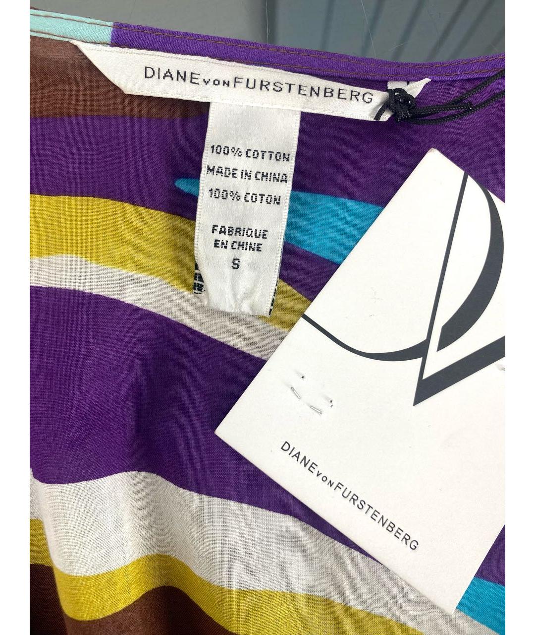 DIANE VON FURSTENBERG Мульти хлопковое платье, фото 8