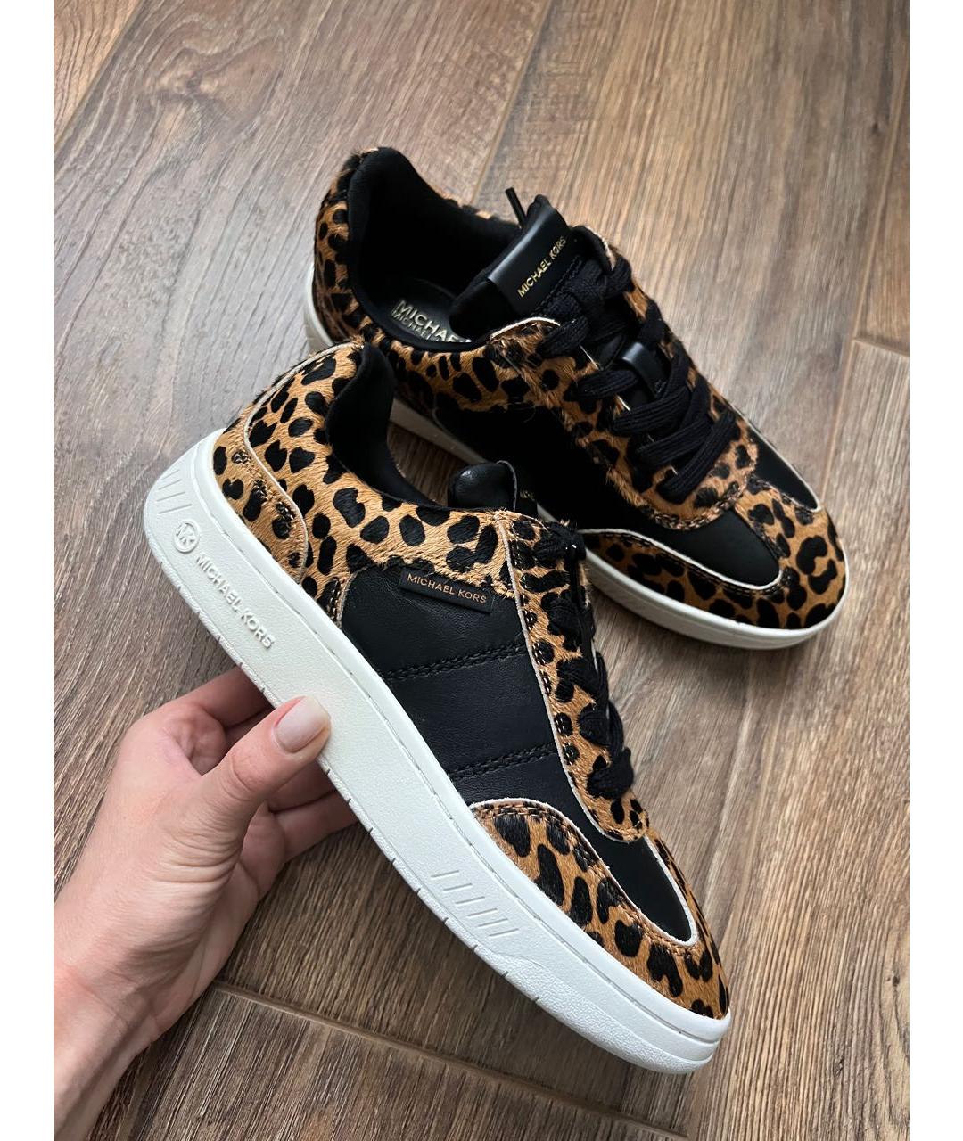MICHAEL KORS Черные кожаные кеды, фото 2