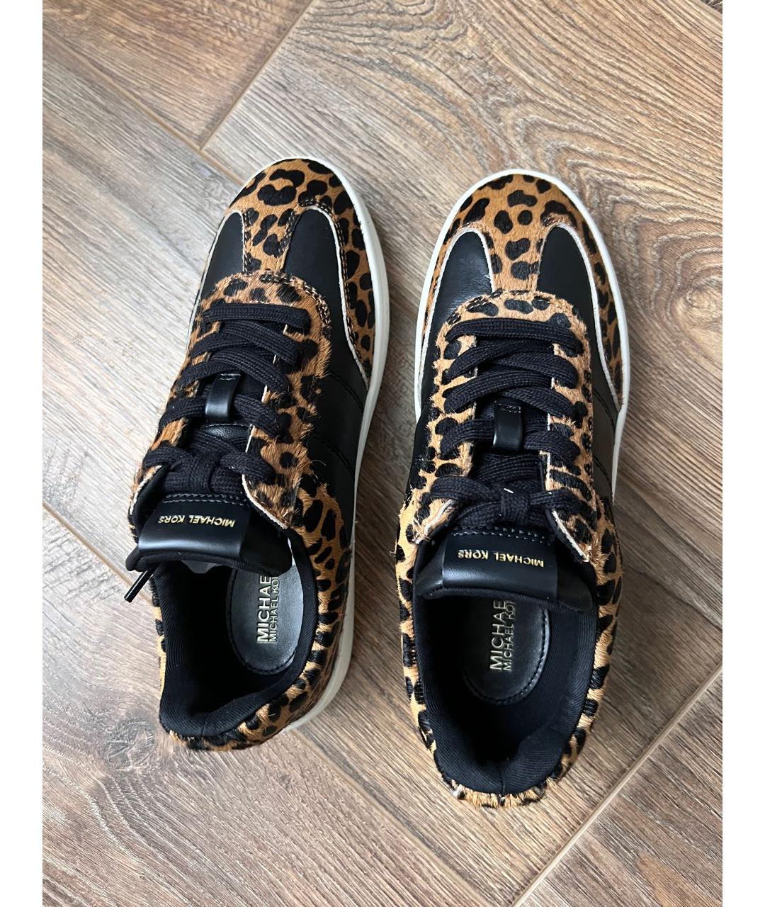 MICHAEL KORS Черные кожаные кеды, фото 4