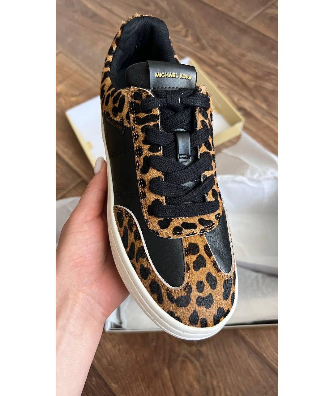 MICHAEL KORS Черные кожаные кеды, фото 3