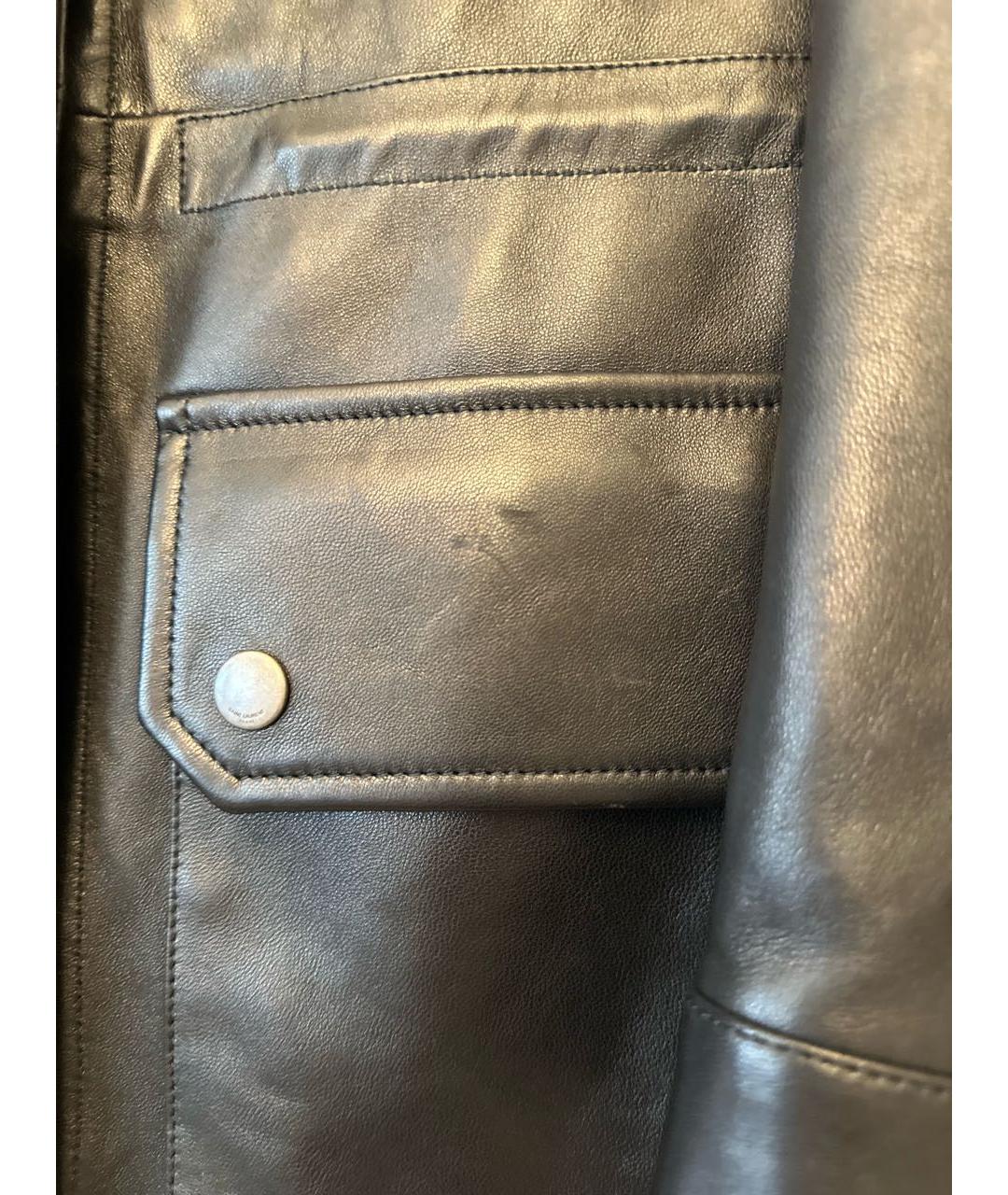 SAINT LAURENT Черная кожаная куртка, фото 8