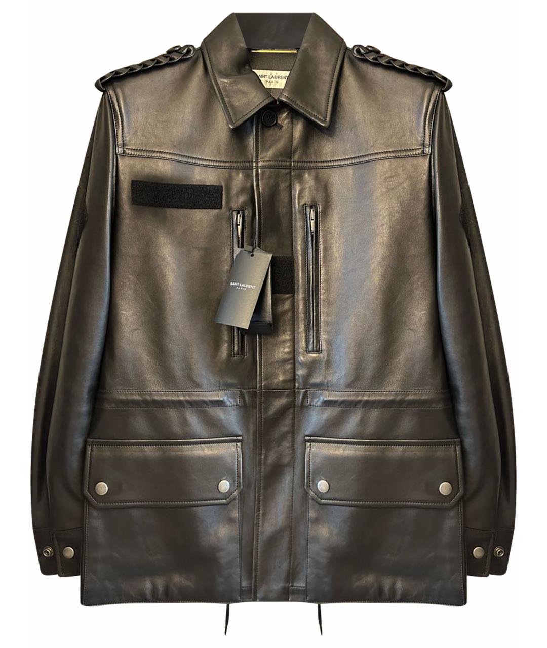 SAINT LAURENT Черная кожаная куртка, фото 1