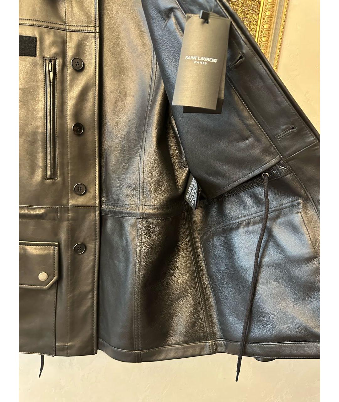 SAINT LAURENT Черная кожаная куртка, фото 5