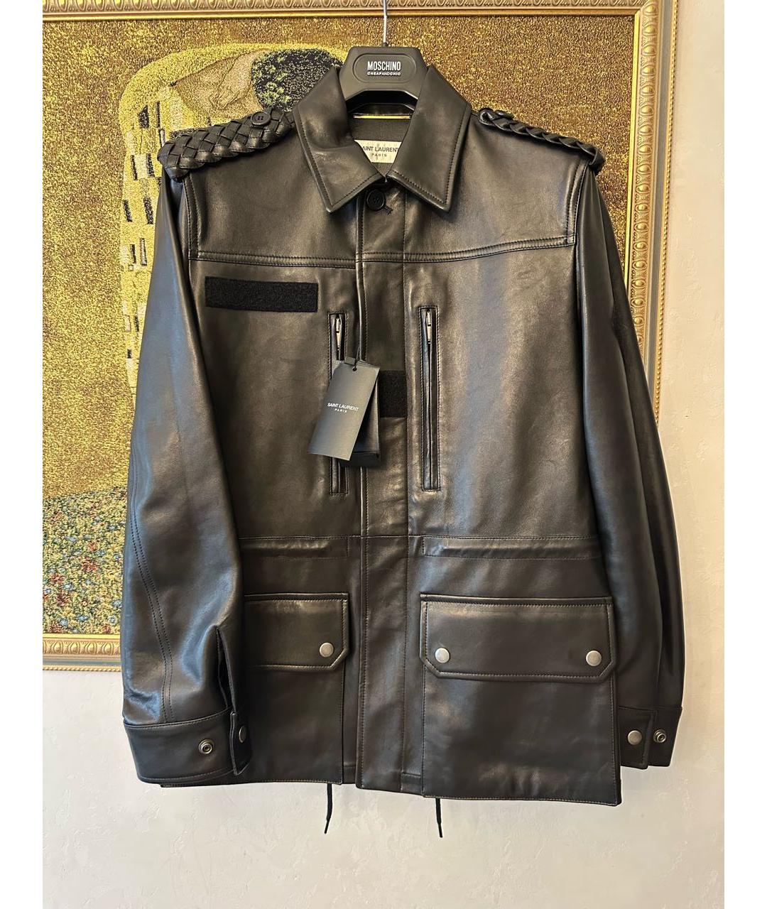 SAINT LAURENT Черная кожаная куртка, фото 9