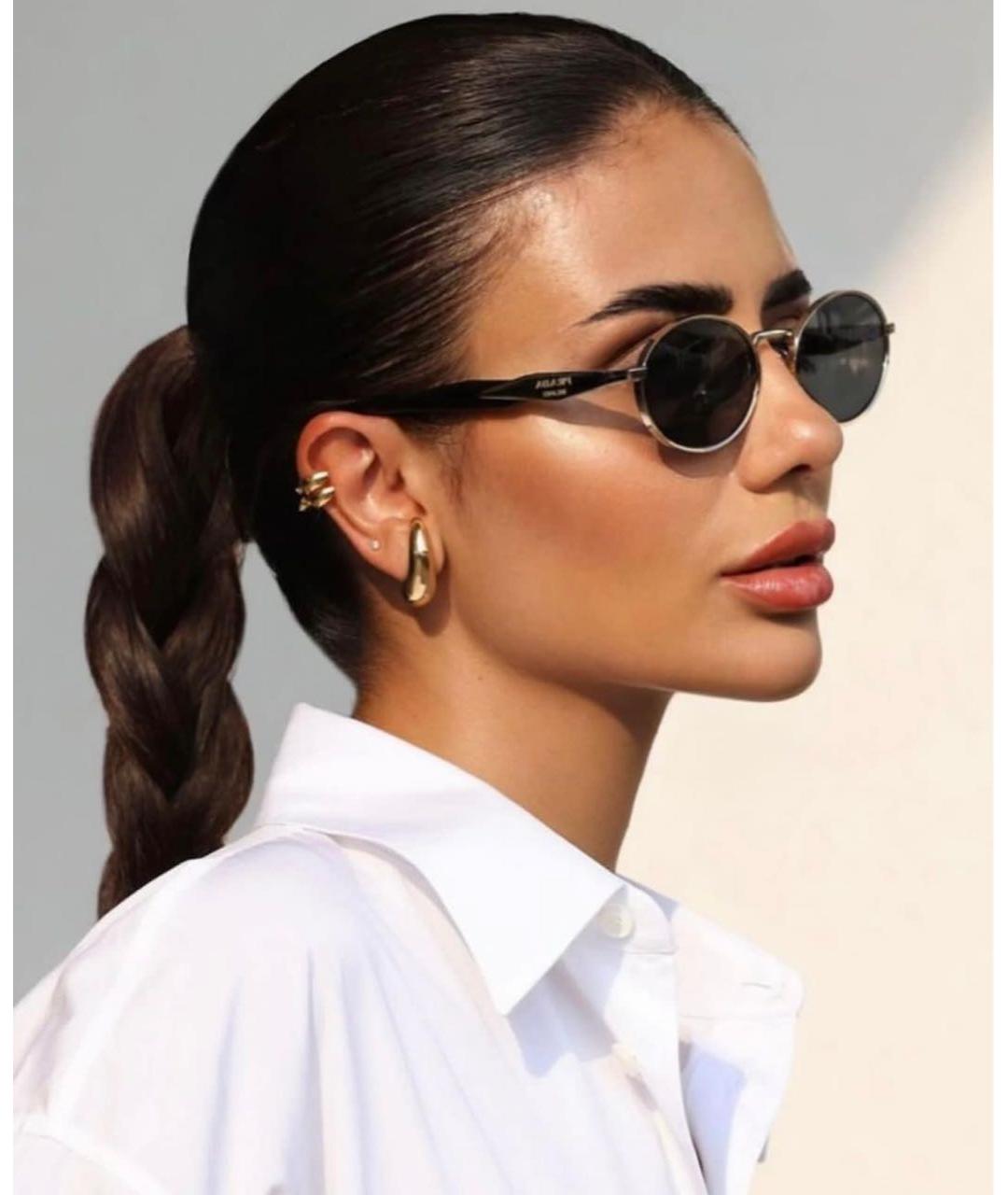 PRADA Золотые металлические солнцезащитные очки, фото 5