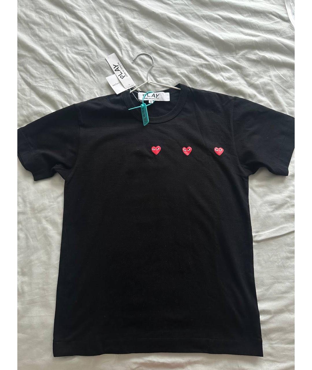 COMME DES GARÇONS PLAY Черная хлопковая футболка, фото 4