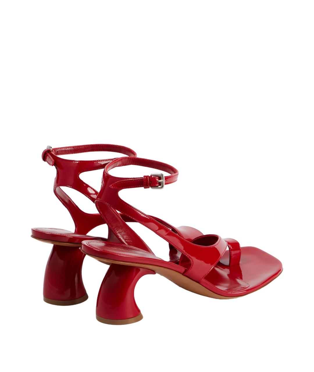 DRIES VAN NOTEN Красные босоножки из лакированной кожи, фото 2